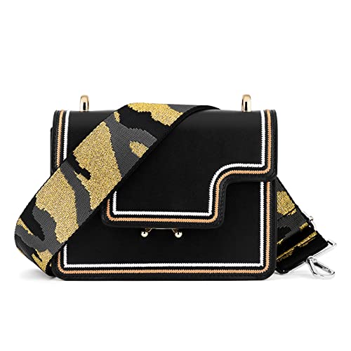 Image of Silvery Buckles Wide Shoulder Strap Adjustable Replacement Belt Crossbody Canvas Bag Handbag