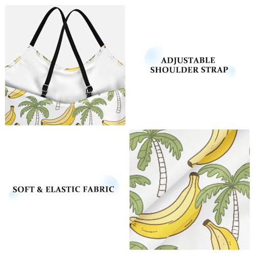 senya Girls Swimsuits One-Piece Swimwear Tie Bathing Suit Beach Summer Round Neck 7-8T Coconut Tree Banana Pattern3