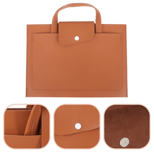 Funda para portátil caqui de PU con cierre fácil 7