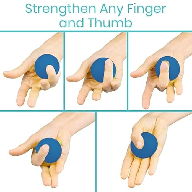 Squeeze Ball, Blue Standard Size, Soft Resistance - Hand Strengthener and Stress Relief Ball for Therapy and Exercise