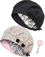 2 Pack Satin Lined Black+ Colorful Flowers