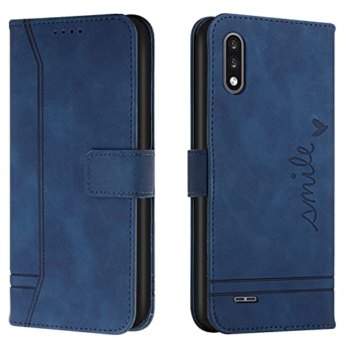 Lihondar Funda para LG K22/K22 Plus, Premium PU Cuero Billetera Tapa Flip Protectora Carcasa Libro Case Magnético con Tapa y Ranura para Tarjetas Piel Cartera para LG K22/K22 Plus (Azul) Cover