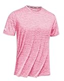 TACVASEN Men's Athletic Shirts & Tees Pink Shirts for Men Short Sleeve Gym Workout Running Shirts Men Moisture...