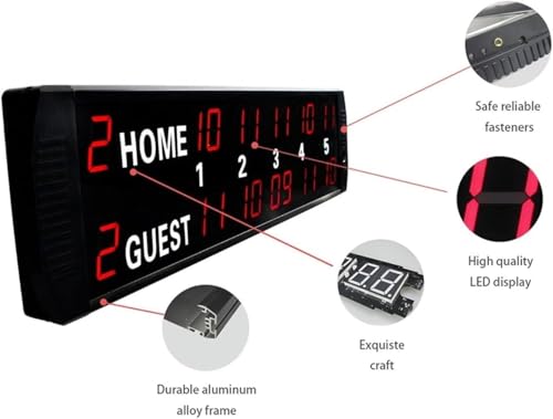 Marcador LED digital con control remoto para tenis miniatura 4