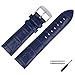 Produktbild MARBURGER Uhrenarmband 26mm Leder Blau Silber Alligator Prägung Mit Naht - Montage Set 7892651000120