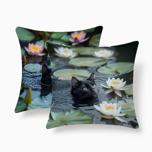 Coussin extérieur imperméable 45x45 cm lot de 2 avec zip invisible - 2