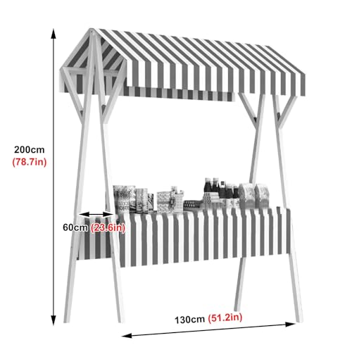 Chariot de vente portable bleu 130cm pour stand de marché en acier - 7