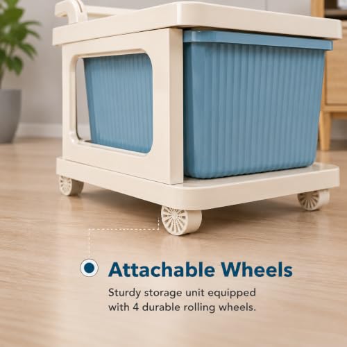 Image of Heavy Duty Plastic Storage Drawer with Wheels | Modular Cabinet for Bedroom, Office, Home or Classroom| Chest of Drawers Organiser for Cosmetics, Kitchen items, Toys (Multicolor, 6)