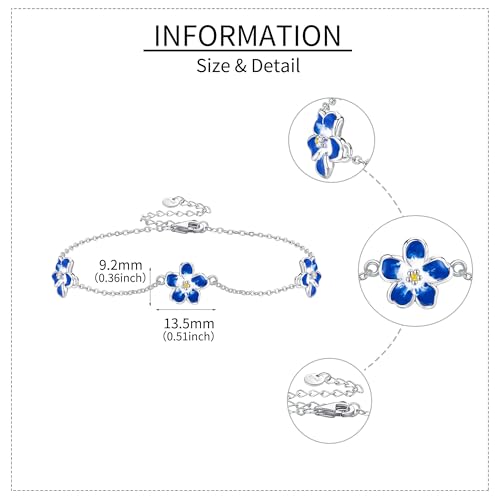 Leaf/Forget Me Not Flower/Sunflower Bracelet 925 Sterling Silver Flower Bracelets Jewelry Gifts For Women Female4