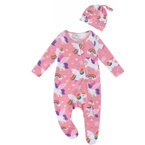Image of Baby One-Piece Footies Long Sleeve Rompers 2-Way Zipper, Viscose from Bamboo Baby Bodysuit Clothes for Boys Girls