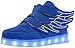 Bruce Wang Unisex Kinder 7 Farben LED-Licht-Sportschuhe blinkende Trainer Schuhe für USB-Ladung Laufschuhe (35 EU, Blau)