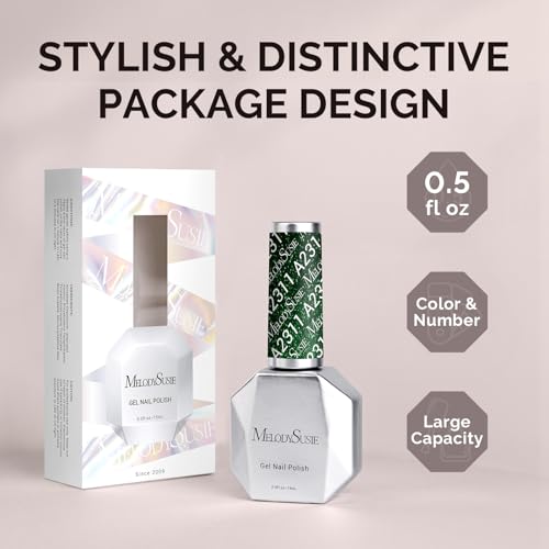 Image of MelodySusie Green Glitter Gel Nail Polish,0.5fl oz Nails Soak Off UV LED Christmas Green Sparkle Glitter Gel Polish Gift for Women Nail Art Manicure Salon DIY Nail Design Decoration at Home-A2311