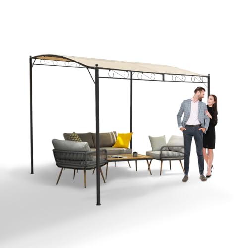 Grindi - Garten Pergola Pavillon Terrassendach - Andros 2,5x3m - wasserdichtes & stabiles Sonnenschutz für Terrasse und Freistehender, Carport-Pavillon, Grillpavillon, Markise als Vordach für Haustür