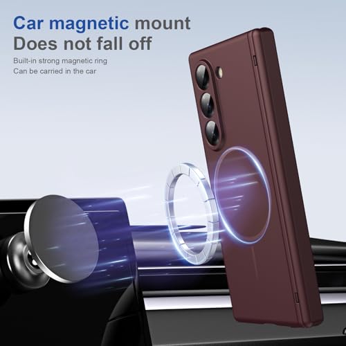 Coque Samsung Galaxy Z Fold6 antichoc silicone compatible magnetized ring rouge - 5