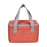 Yaosan 6 Can/4 L Small Cool Bag Handy Square Lunch Bag Insulated Lunch Box for Adults Work Day Trip (Orange)