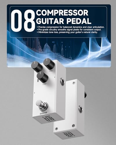 Donner Compressor Pedal for Electric Guitar, DIY Shell, Analog True Bypass Effects Pedal, Vintage Warmth & Studio-Grade Clarity（EMBARK 08） - image 2