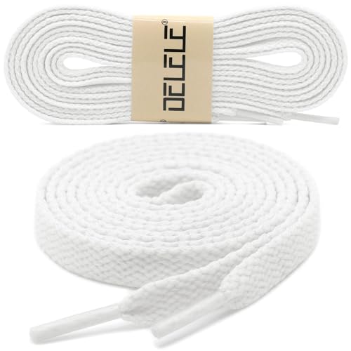 Image of DELELE 2 Pair Super Quality 24 Colors Flat Shoe laces 5 /16 inch Wide Shoelaces for Athletic Running Sneakers Shoes Boot Strings