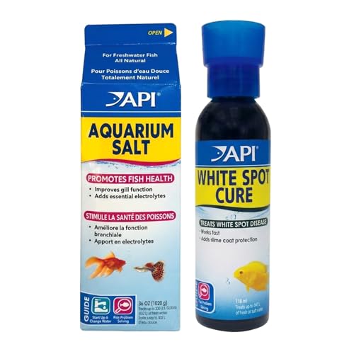 API Fish Medication & Aquarium Salt Bundle White Spot Cure 118ml + Salt 936g