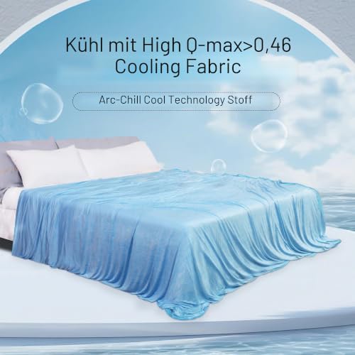 MOOFUN Kühldecke Queen Size Größe 203,2 x 228,6 cm, Q-max > 0,46 Arc-Chill-Technologie, Kühldecken für heiße Schläfer, Nachtschweiß… – Ansicht 4