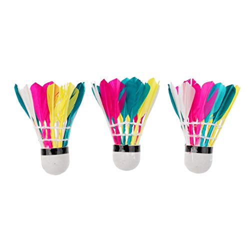 Generic 3 Pieces Colorful Badminton Balls Shuttlecocks Outdoor Indoor Sport Training Game Excellent andDeft and Professional, 67mm