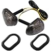 Anxingo 2PCS 12V Amber Motorcycle 9 LED Flush Mount Turn Signals Indicators Blinker Light Suitable for All 12V Motorcycles