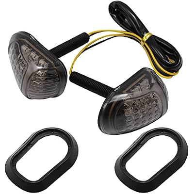 Anxingo 2PCS 12V Amber Motorcycle 9 LED Flush Mount Turn Signals Indicators Blinker Light Suitable for All 12V Motorcycles