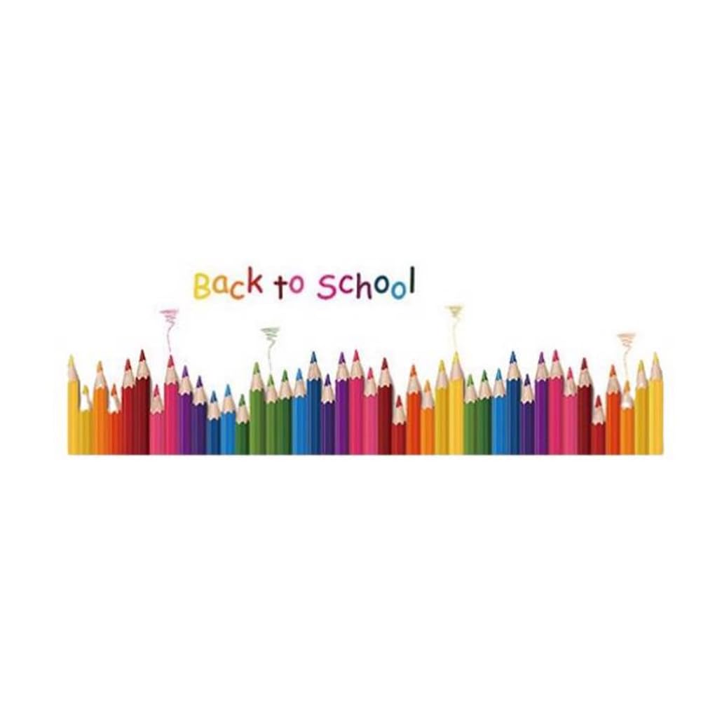 WOVEBIUS Colorful Pencil Wall Sticker Props Background Ornament Kid's Room Removable Printed Self-adhesive Decal Scene Layout Decoration