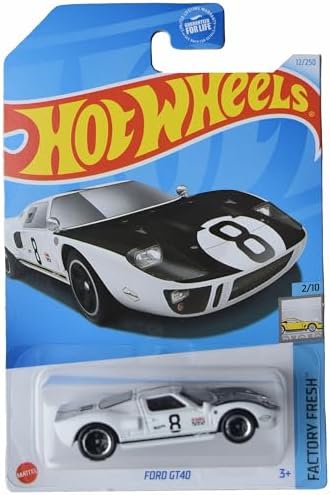 Mattel Hot Wheels Ford GT40, Factory Fresh 2/10 [White] 12/250