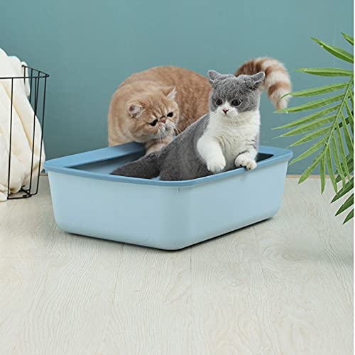 Bac à litière semi-ouvert carré pour chat grand format
