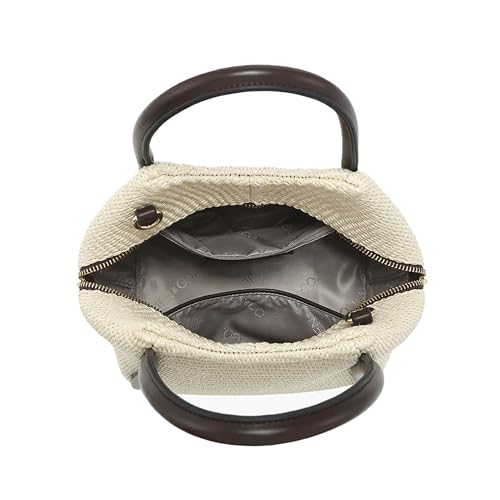 Vegan Straw Satchel Brynne by Jen & Co.3