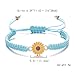 Dreuyet Boho Sunflower Bracelets for Women Fashion Daisy Friendship Bracelets Charm Handmade Adjustable Braided Rope Flower Bracelets Summer Beach Jewelry (purle blue)