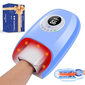 Electric Hand Massager with Kneading Rollers, Massage for Arthritis Carpal Tunnel Pain Relief, Cordless Finger Massagers Machine with Heat and Compression, Shiatsu Wrist Massage Therapy, Fan Cooling