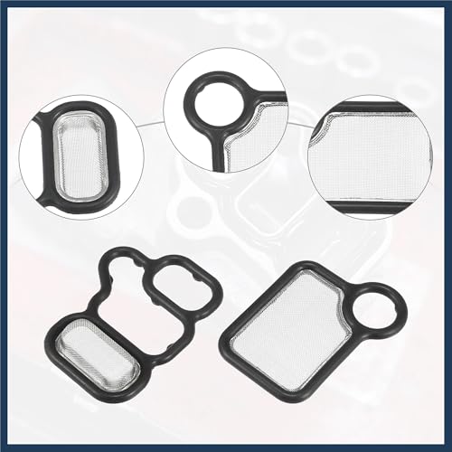 Image of VTEC Solenoid Gasket Spool Valve Filter Screen Fit for Honda CRV with O-Ring - Pack of 3 Black Stylish Design