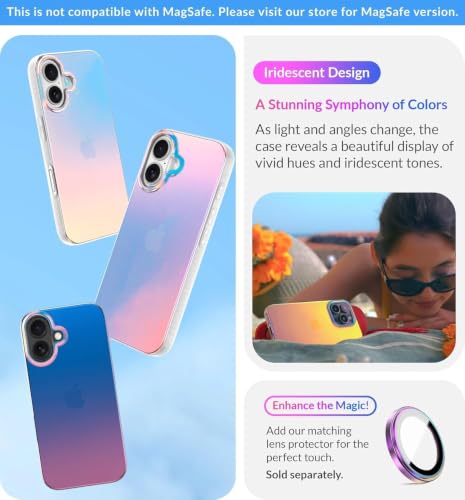 Image of DIZORO Compatible with iPhone 16 Plus Case Matte Designed Premium Designer Lightweight Mobile Accessories for Women Men Girls Scratch Resistant Shockproof Hard PC 6.7 inch Fluorescent