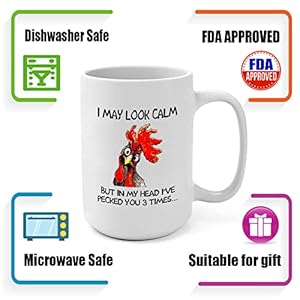 Funnyroostercoffeemugimaylookcalmbutinmyheadivepeckedyou3timesfunnygiftsformomdadgrandparentsfriendsrelativesbestiessistersbosscolleagueetc15ounces Urban Country Home Decor Funny rooster coffee mug i may look calm but in my head ive pecked you 3 times funny gifts for mom dad grandparents friends relatives besties sisters boss colleague etc 15 ounces urban country home decor