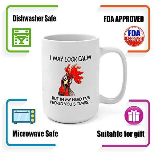 Funnyroostercoffeemugimaylookcalmbutinmyheadivepeckedyou3timesfunnygiftsformomdadgrandparentsfriendsrelativesbestiessistersbosscolleagueetc15ounces Urban Country Home Decor Funny rooster coffee mug i may look calm but in my head ive pecked you 3 times funny gifts for mom dad grandparents friends relatives besties sisters boss colleague etc 15 ounces urban country home decor