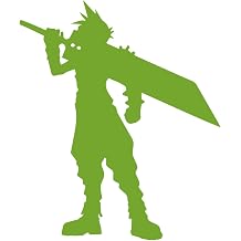 Cloud Buster Sword Sticker Vinyl Decal Notebook Car Window Laptop 6"x 7" Lime