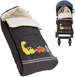 Baby Footmuff Baby Fleece Baby Stroller Snuggle Footmuff Winter Footmuff Baby Seat with Zipper Washable Baby Blanket Stroller Lockable Head Part Suitable for Strollers 37"×23" (Dinosaur)