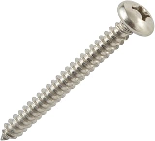 #12 × 2" Wood Screws, Stainless Pan Head Wood Screws 30 PCS, PH Drive, 304 Stainless Steel 18-8, Self Tapping, Screws for Woodworking Project