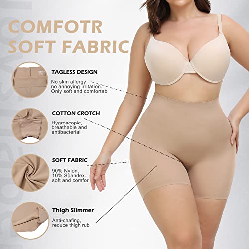 JOYSHAPER Slip Shorts for Women Under Dresses Elastic Anti Chafing Underwear Lace Slip Yoga Biker Shorts Boxer Briefs