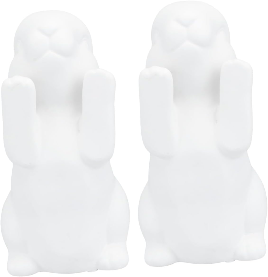 2pcs White Ceramic Rabbit Bookends Decorative Easter Bunny Book Stand for Desktop Non-Slip Student Book Holder Stylish Home Office Desk Ornament