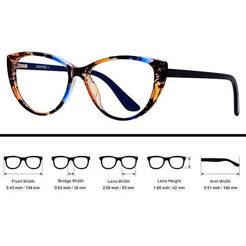 Blue Light Blocking Glasses Women Bluelight Blocker Computer Cateye Clear Reading Cat Eye Eyeglasses Frame ANDWOOD AR003