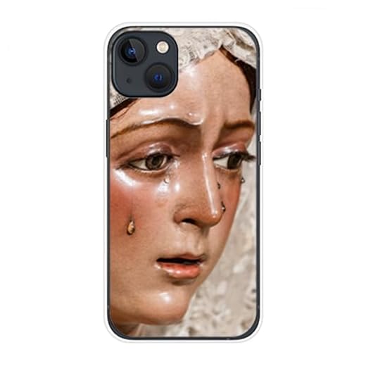 Kartoon Kase Funda para Móvil, Diseño Cofrade de Semana Santa de Sevilla, Carcasa Protectora con Titulares de Hermandades (Macarena, iPhone 13)