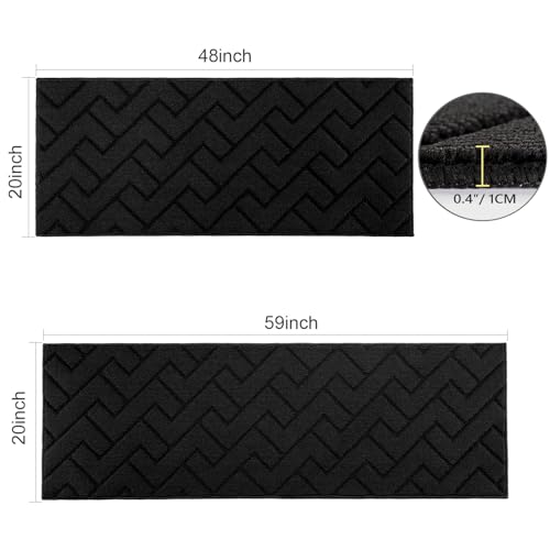 Image of hicorfe Kitchen Runner Rug,20 inchx59 inch+20 inchx48 inch Kitchen Set,Non-Slip Kitchen Mat