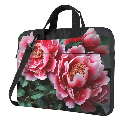 Sac ordinateur portable 13-15.6 pouces pivoine pour bureau et café