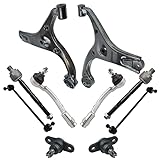 TRQ Front Steering & Suspension Kit Ball Joint Control Arm Sway Bar Stabilizer Link Tie Rod Compatible with 2006-2011 Kia Rio Rio5