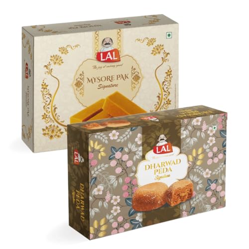 Lal Sweets Combo Pack Of Mysore Pak Signature 400G And Dharwad Pe...