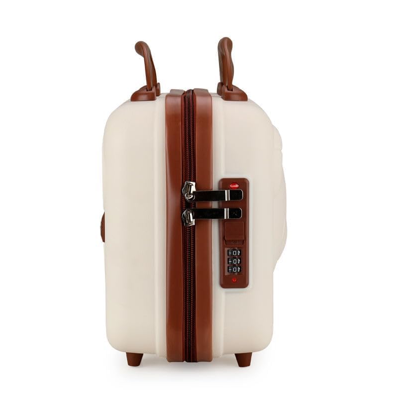 Image of Makeup Case Suitcase, Mini Bag, Mini Hard Shell Travel Luggage, Women Portable Water Proof Carrying Suitcase, Organizer Bag, Small Hard Shell Cosmetic Lugge Bag, Water Proof (D-Cream)