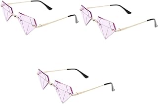 3 Pares De Óculos Em Forma De Diamante Óculos Sem Aro Óculos Infantis Óculos De Sol Legais Para Mulheres Óculos De Sol Divertidos Óculos De Sol Em Forma De Diamante Óculos