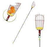 Suwimut Fruit Picker Tool, 8FT Extendable Fruit Picker Pole with Large Twist-on Basket, Length Adjustable Gardening Tools Fruit Catcher Tree Picker for Picking Peach, Mango, Apple, Pear, Orange